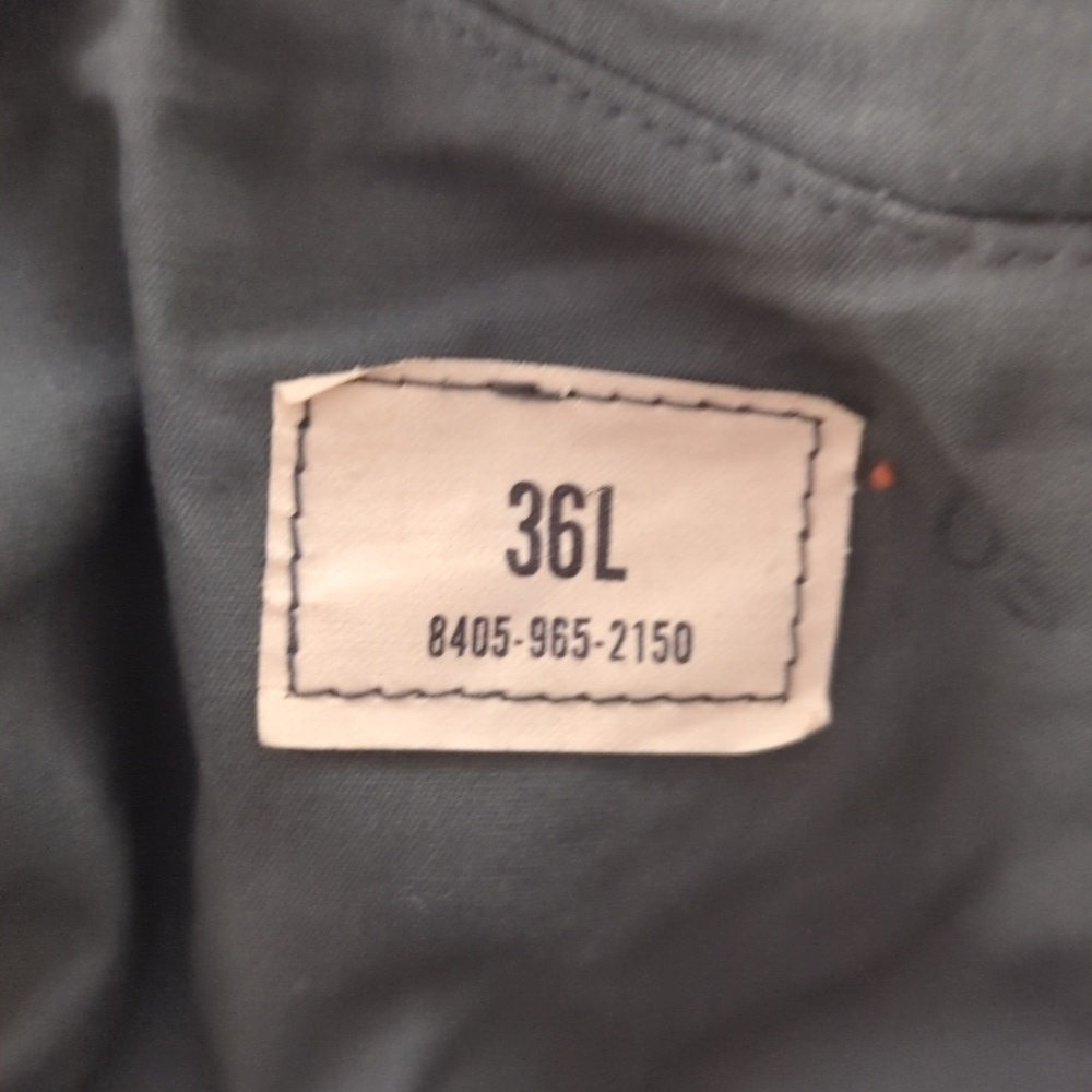 Vintage 1986 US Army Military Trench Coat Belted Raincoat Olive Green 36L - Picture 8 of 9